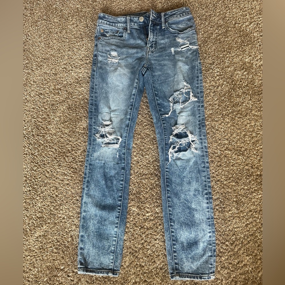 American Eagle Next Level AirFlex Distressed Skinny Jeans Size 28 x 30